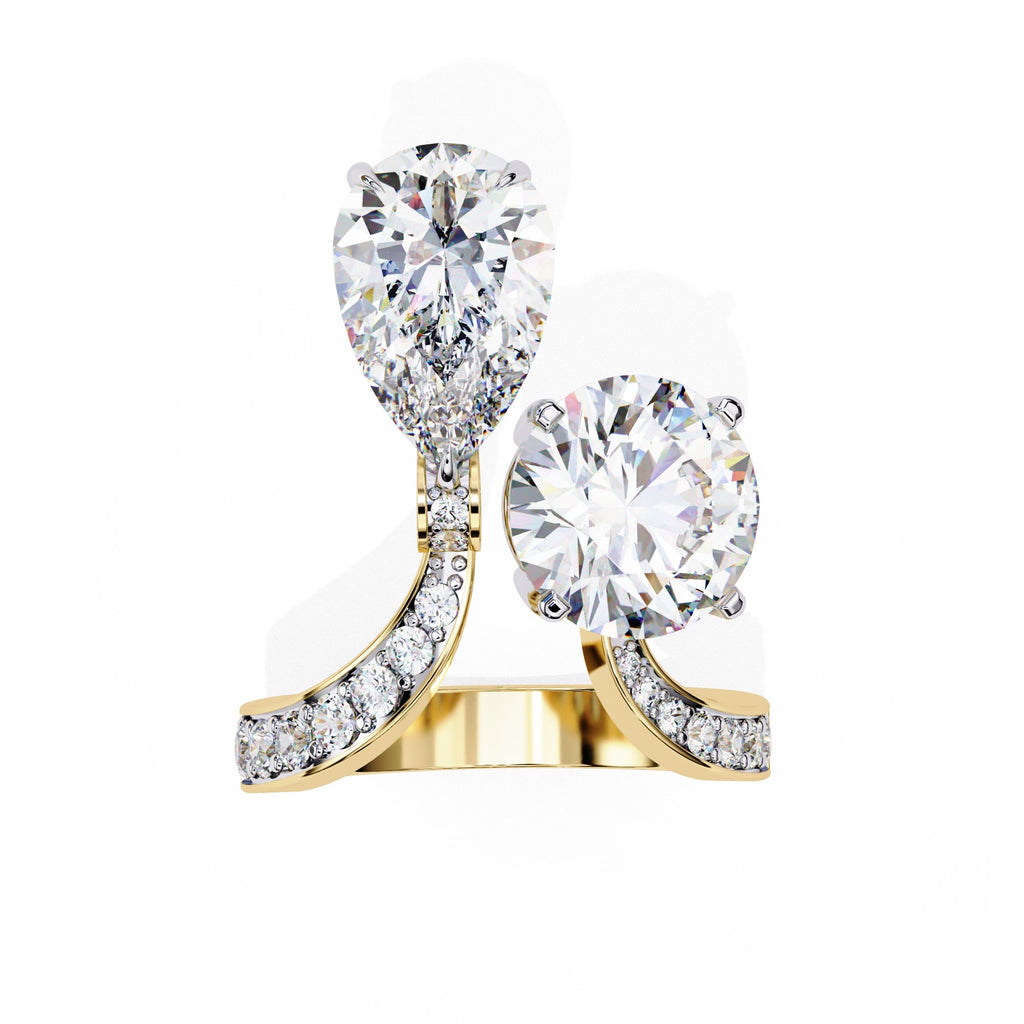 Radiant Central Brilliance Diamond Ring with Elegant Side Stones