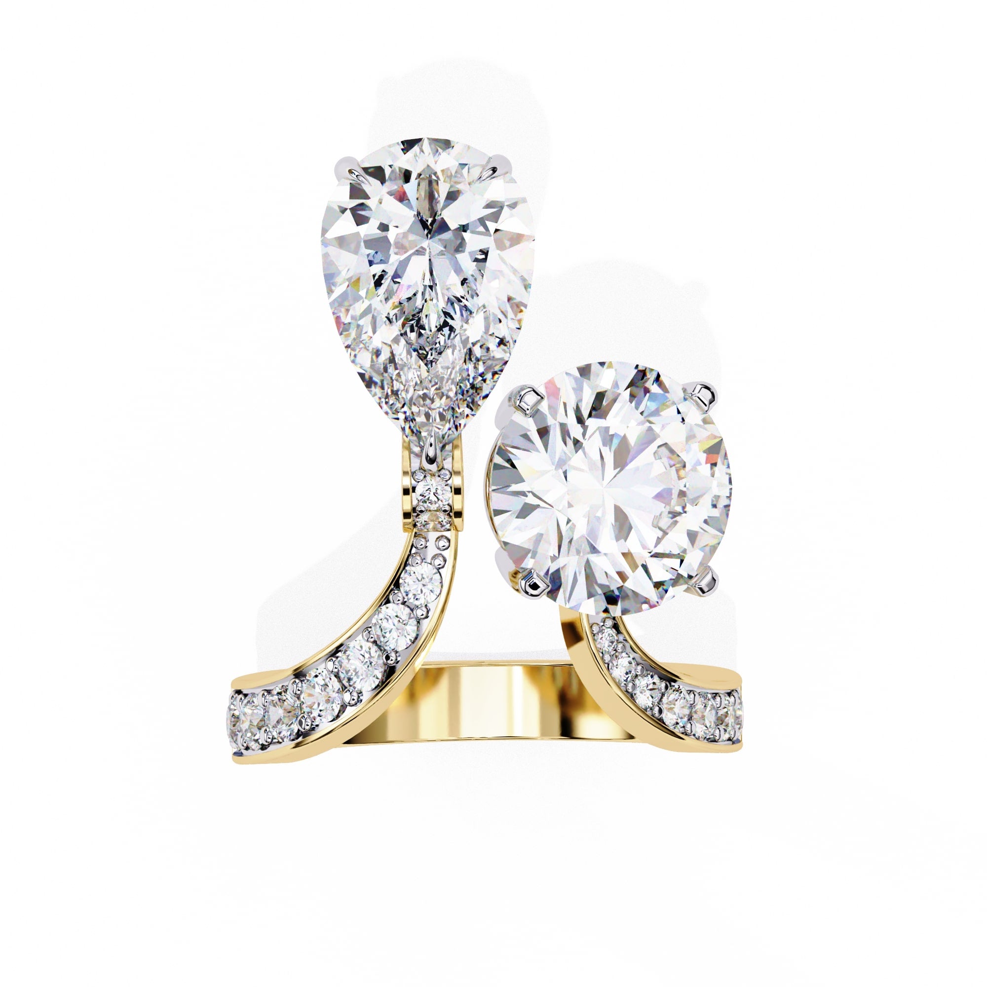 Radiant Central Brilliance Diamond Ring with Elegant Side Stones
