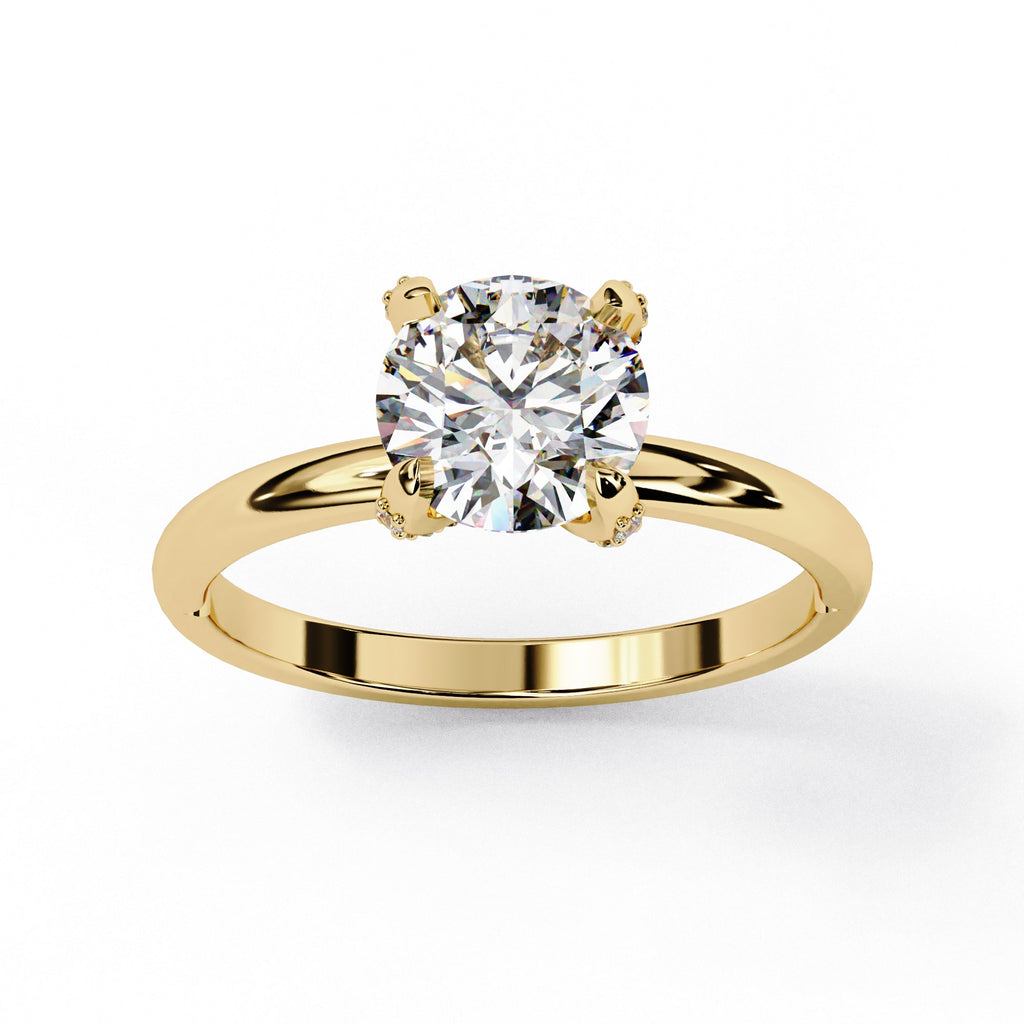 Radiant Central Stone Diamond Ring with Shimmering Side Accents
