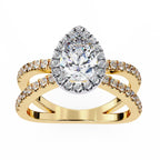 Radiant Central Stone Diamond Ring with Shimmering Side Accents