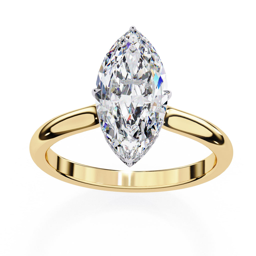 Radiant Central Stone Diamond Ring with Shimmering Side Accents
