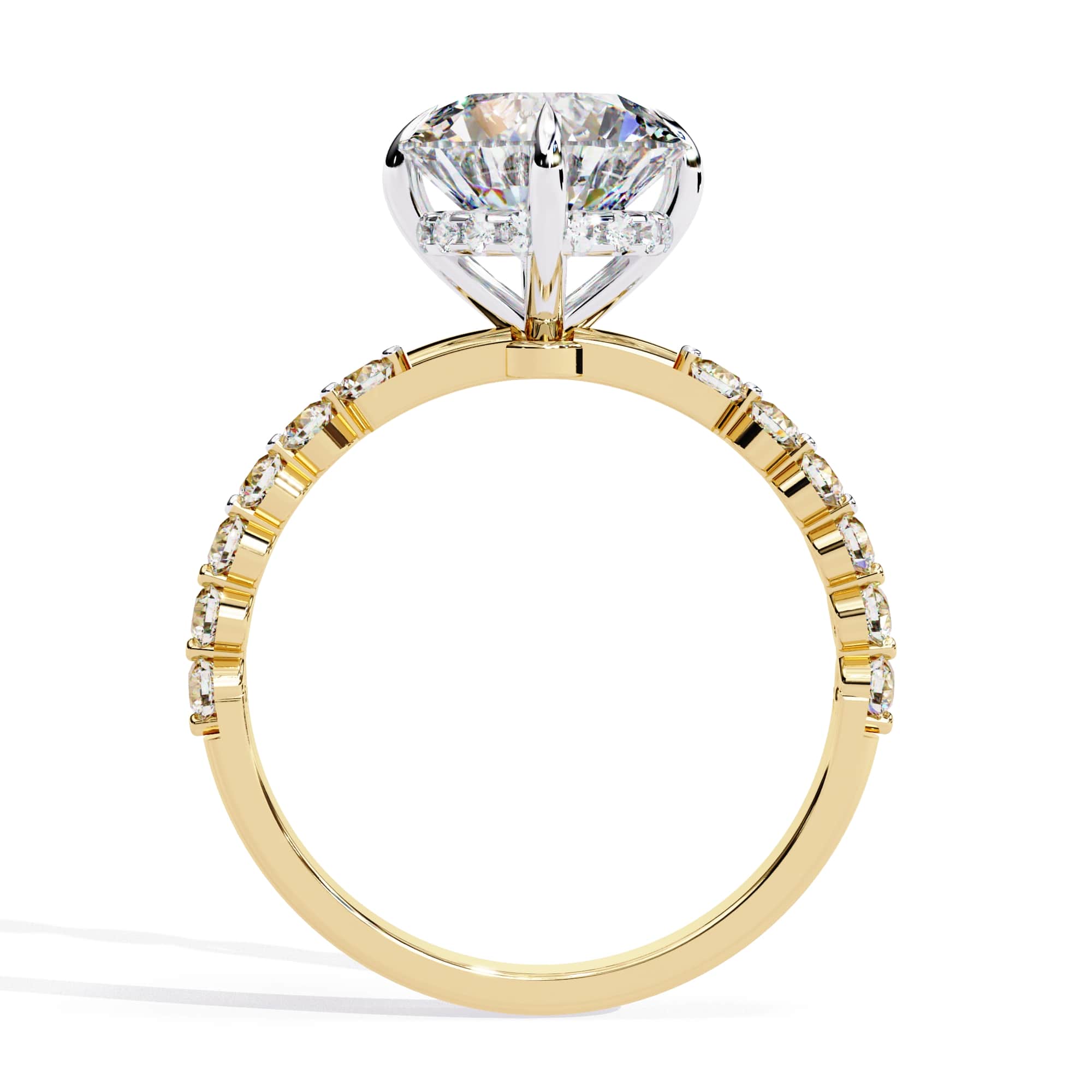 Radiant Central Brilliance Side Stone Ring