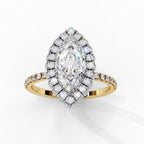 Radiant Diamond Cluster Central Stone Ring