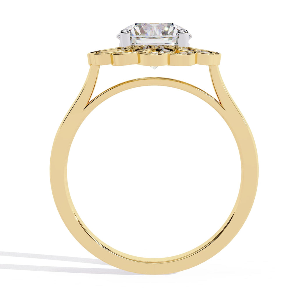 Elegant Central Stone Diamond Ring with Side Brilliance