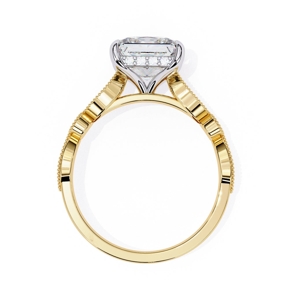 Elegant Central Stone Diamond Ring with Radiant Side Accents