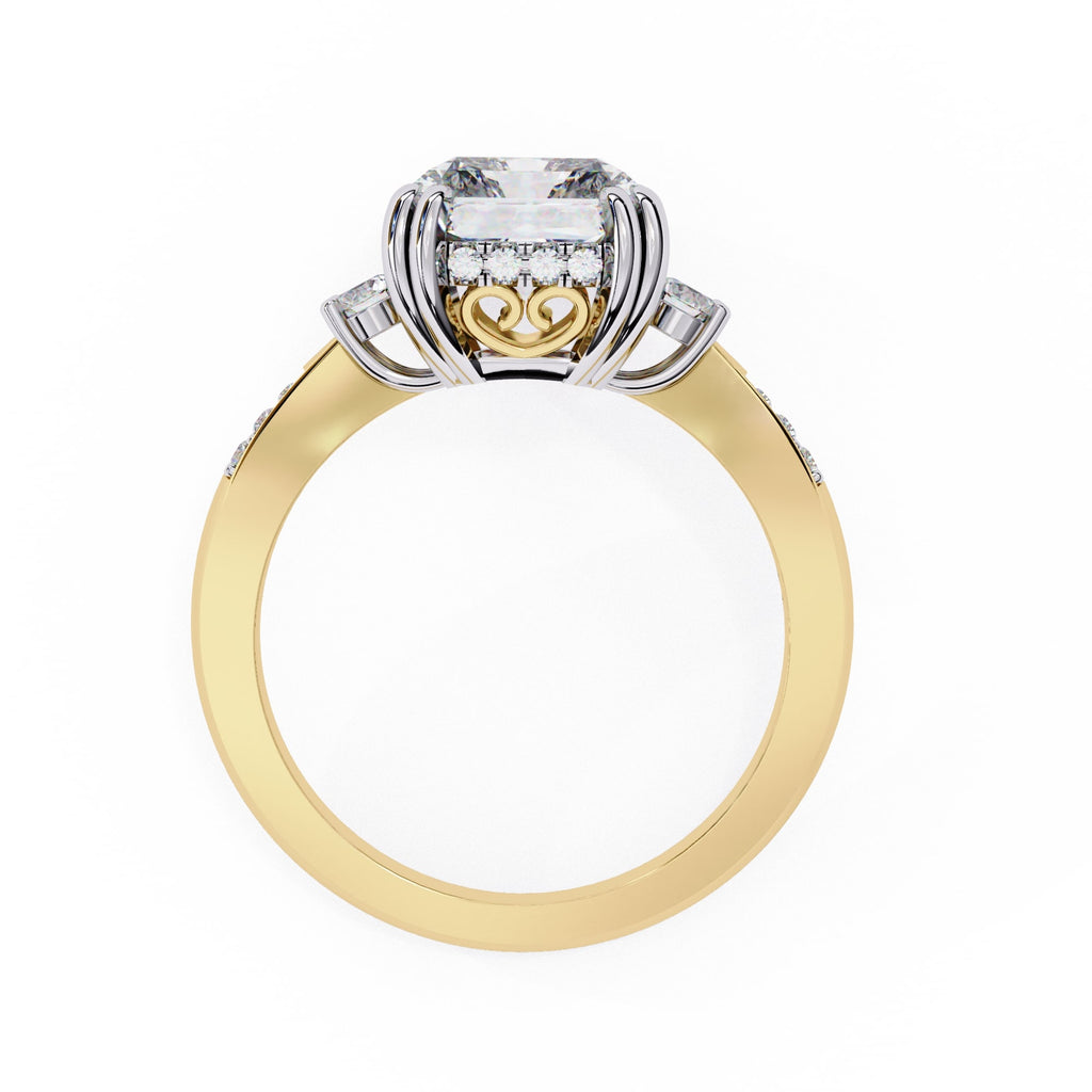 Elegant Central Stone Diamond Ring with Radiant Side Accents
