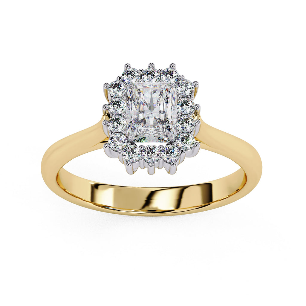 Elegant Central Stone Diamond Halo Ring