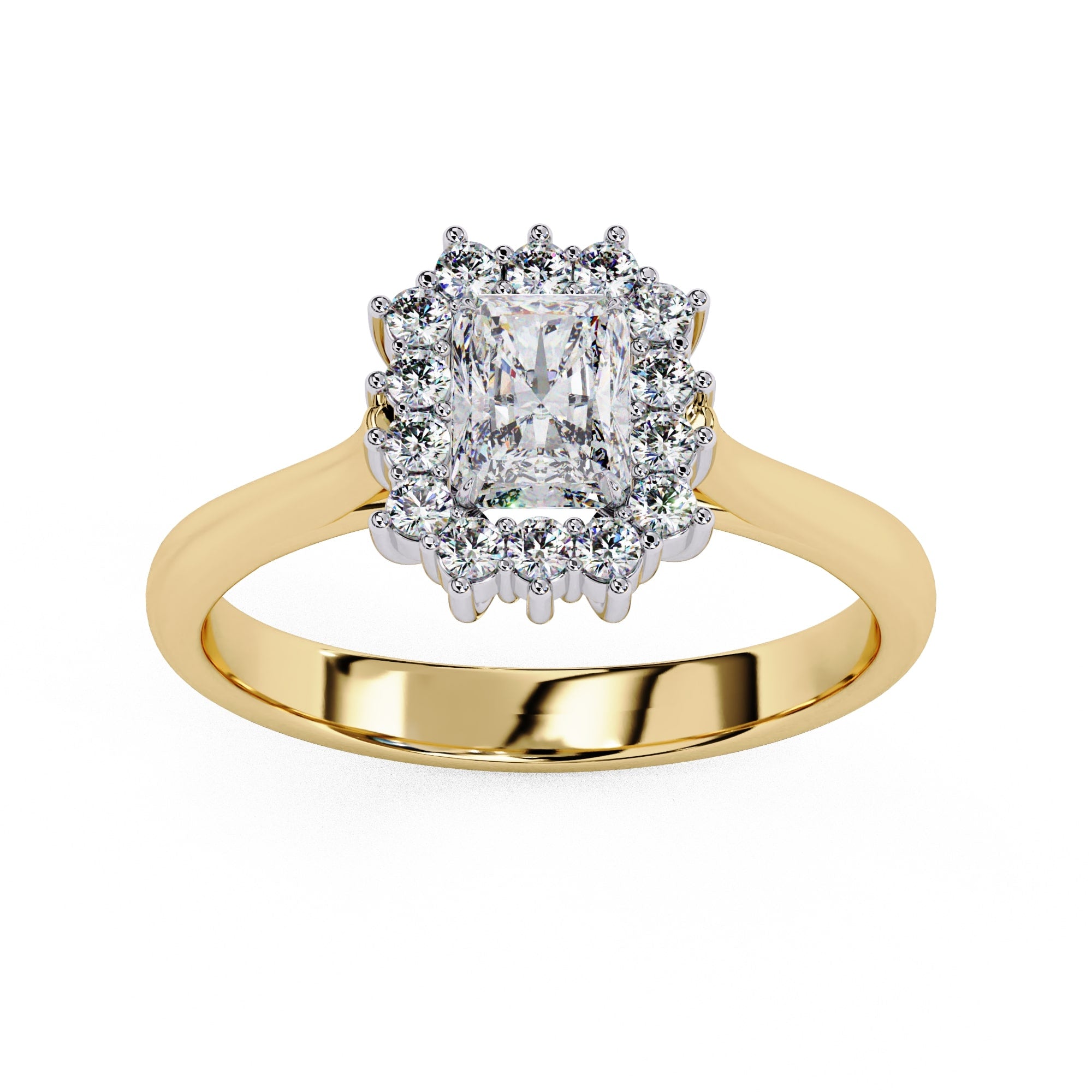 Elegant Central Stone Diamond Halo Ring