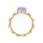 Elegant Central Stone Diamond Ring with Radiant Side Accents