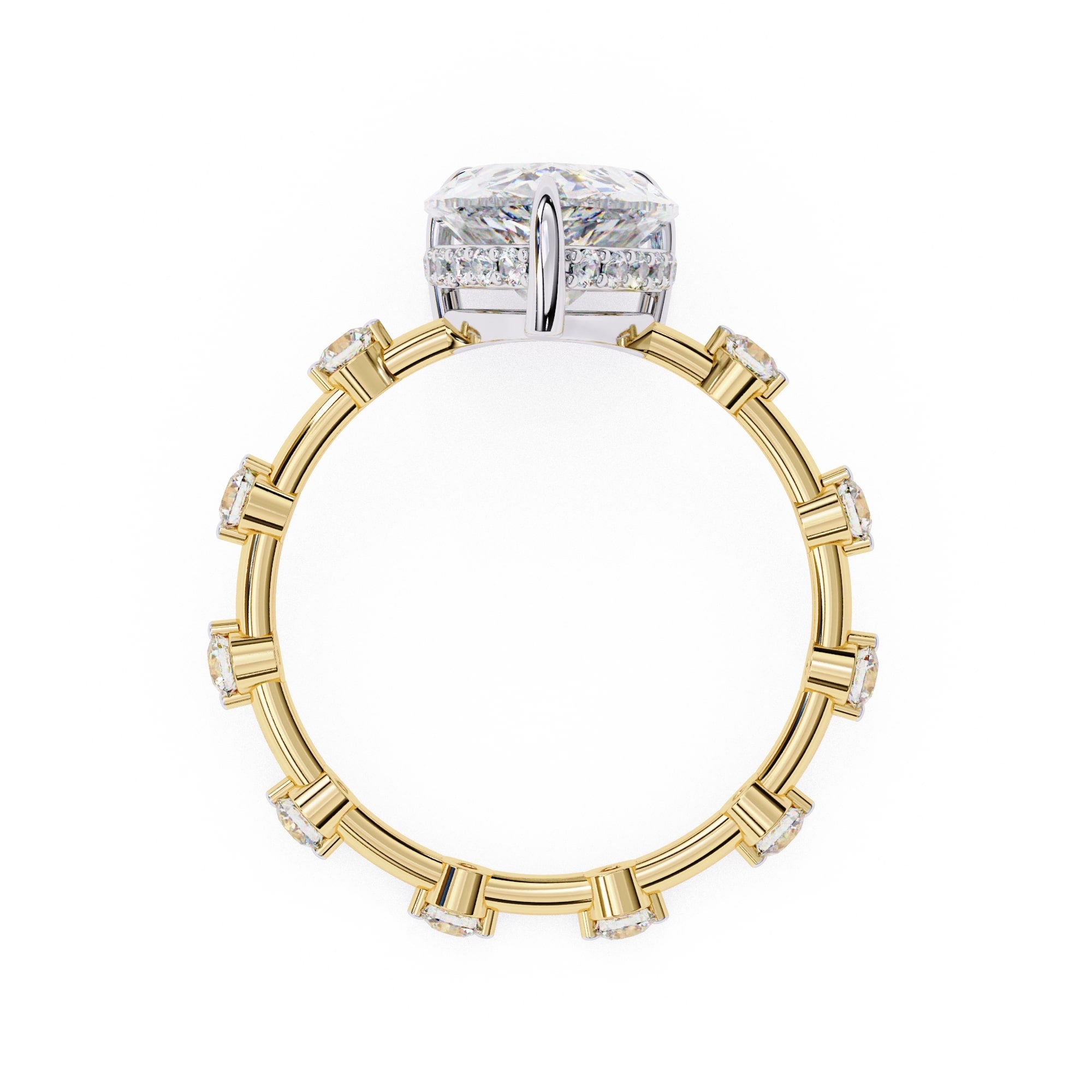 Elegant Central Stone Diamond Ring with Radiant Side Accents