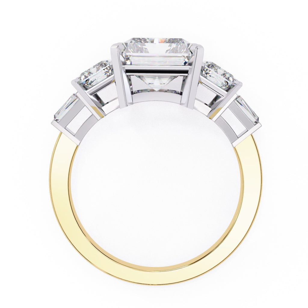 Elegant Central Stone Diamond Ring with Radiant Side Accents