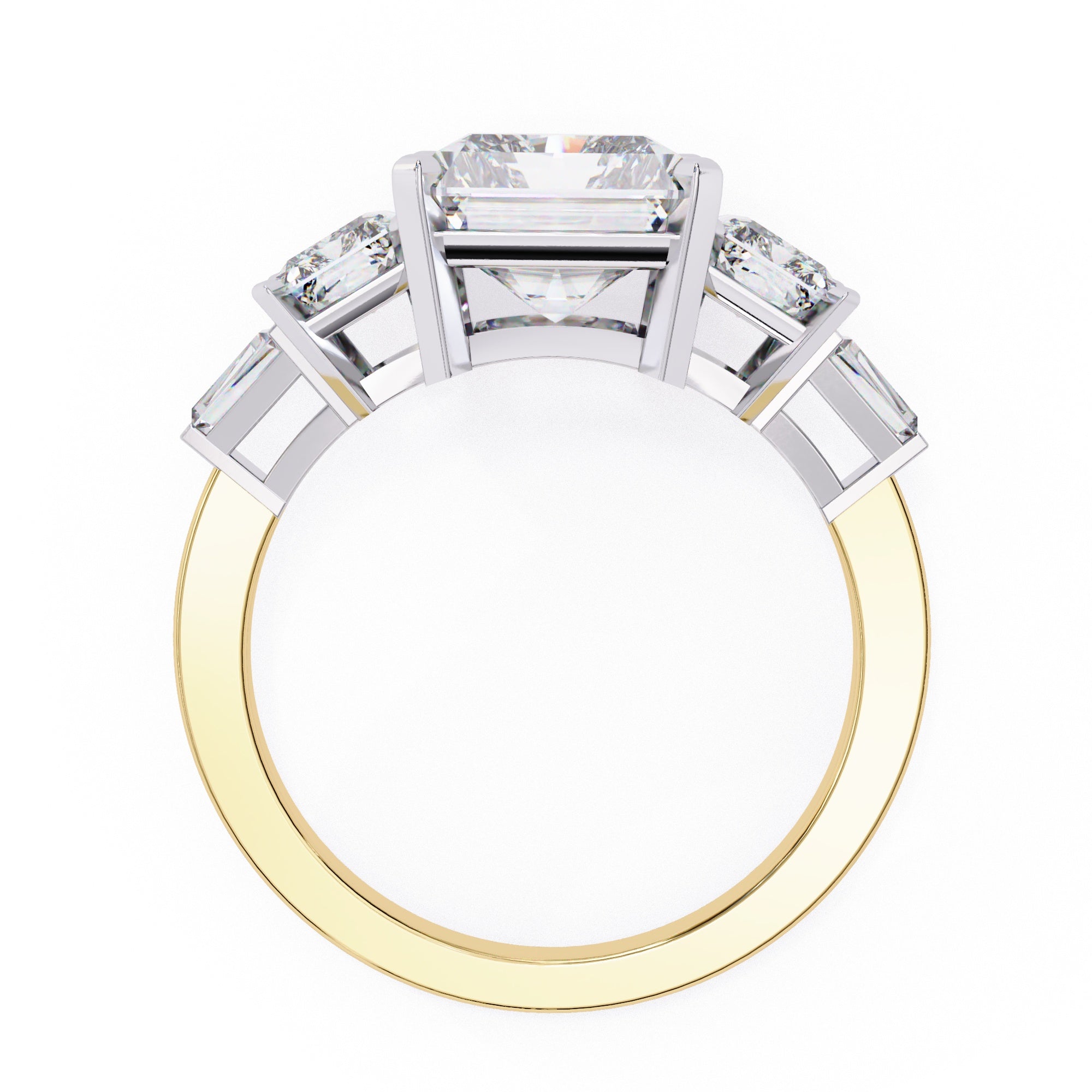 Elegant Central Stone Diamond Ring with Radiant Side Accents