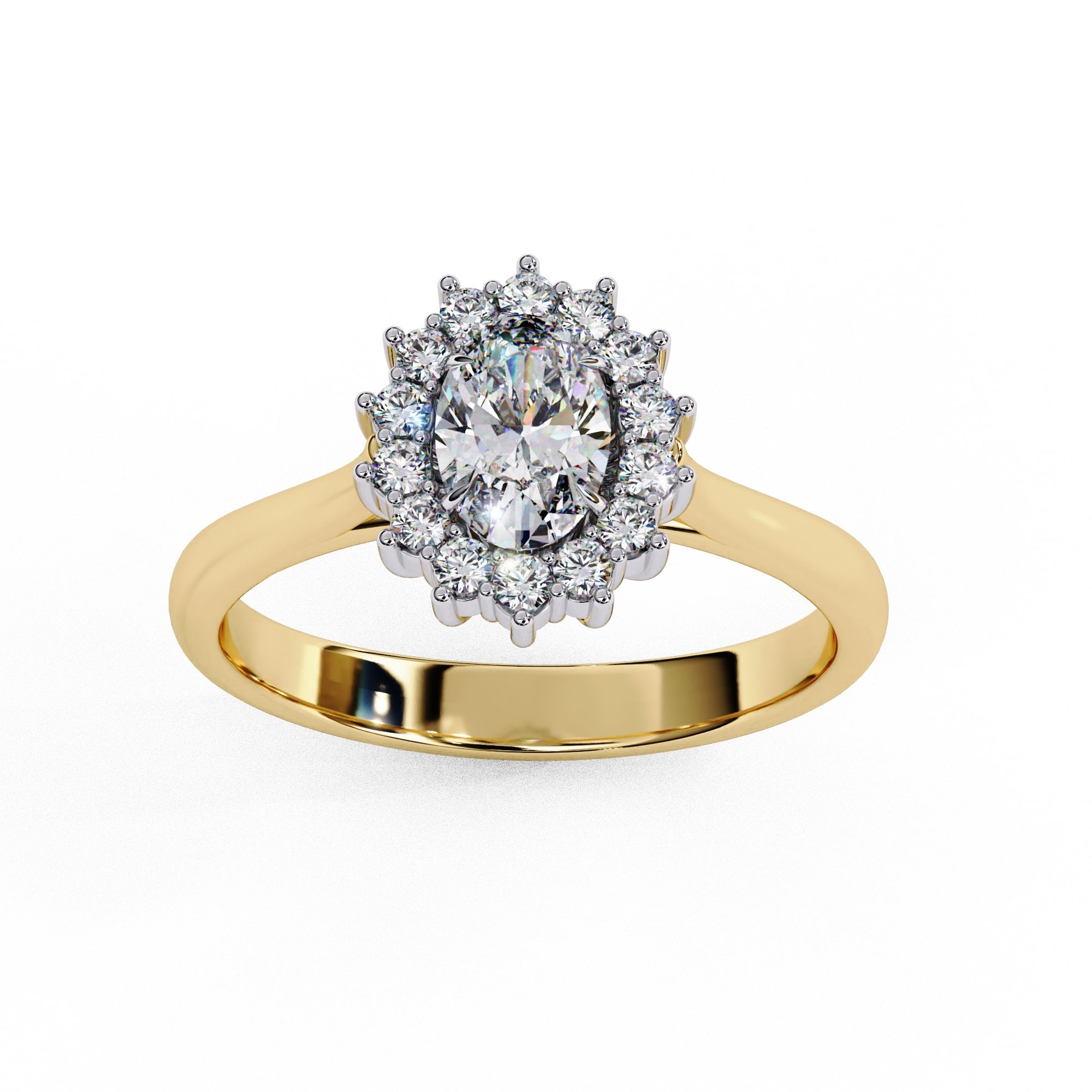 Elegant Central Stone Diamond Side Accent Ring