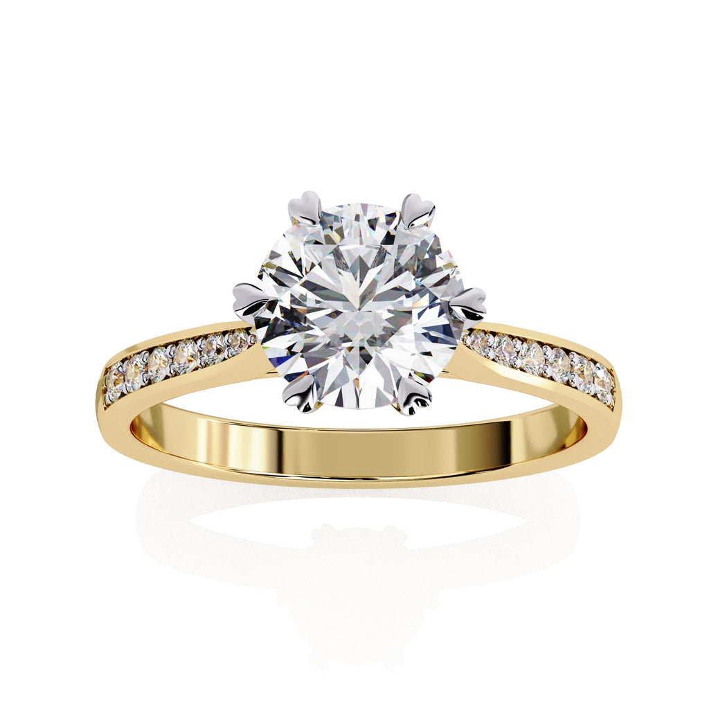 Elegant Central Stone Diamond Ring with Radiant Side Accents