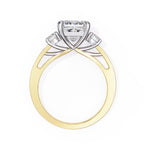 Elegant Diamond Central Stone Ring with Shimmering Side Accents
