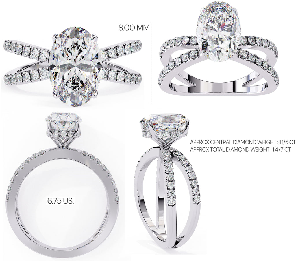 Elegant Central Stone Diamond Side Accent Ring