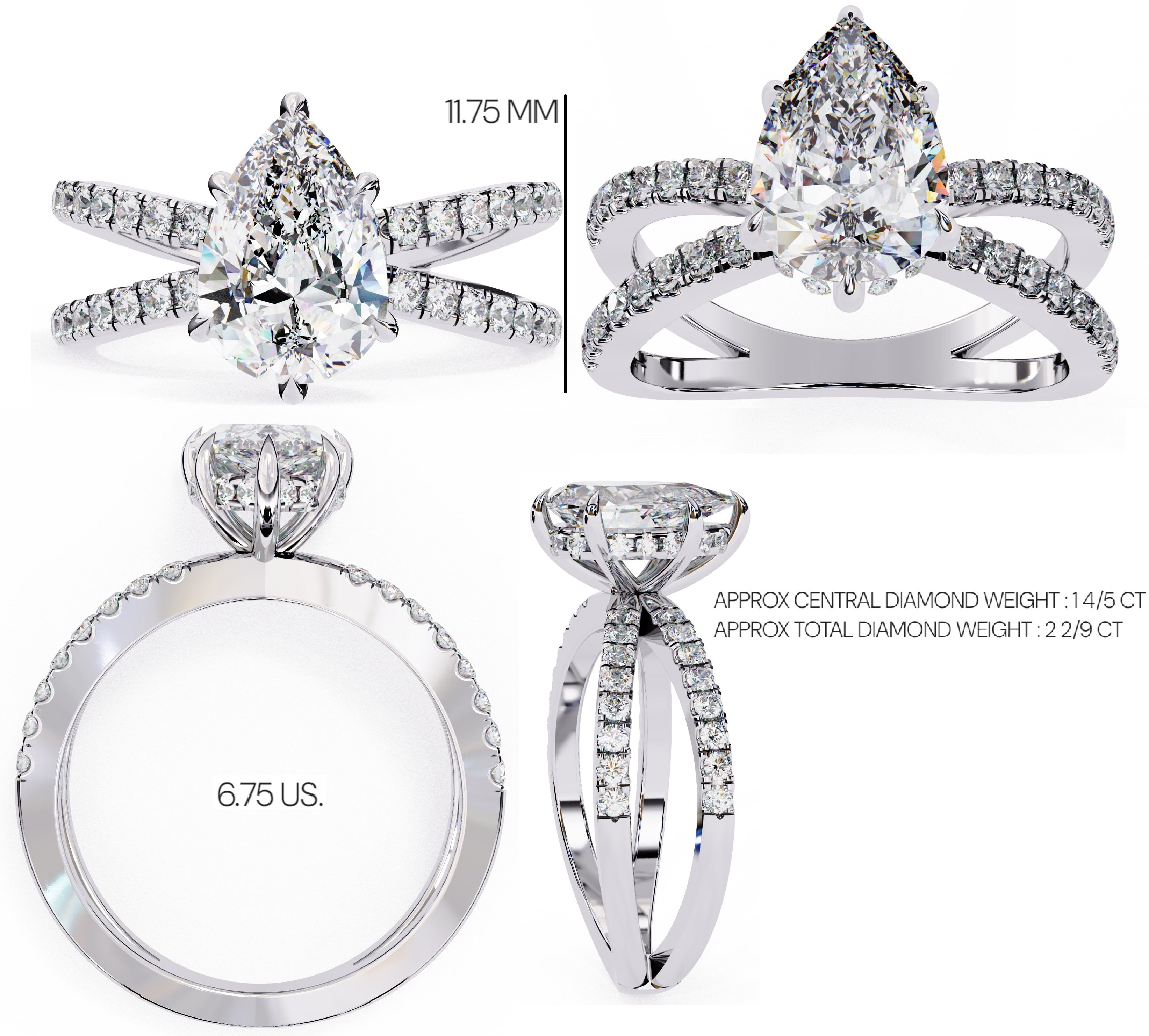 Elegant Diamond Central Stone Ring