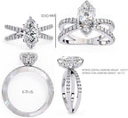 Radiant Central Stone Diamond Ring with Shimmering Side Accents