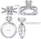 Radiant Central Stone Diamond Ring with Shimmering Side Accents