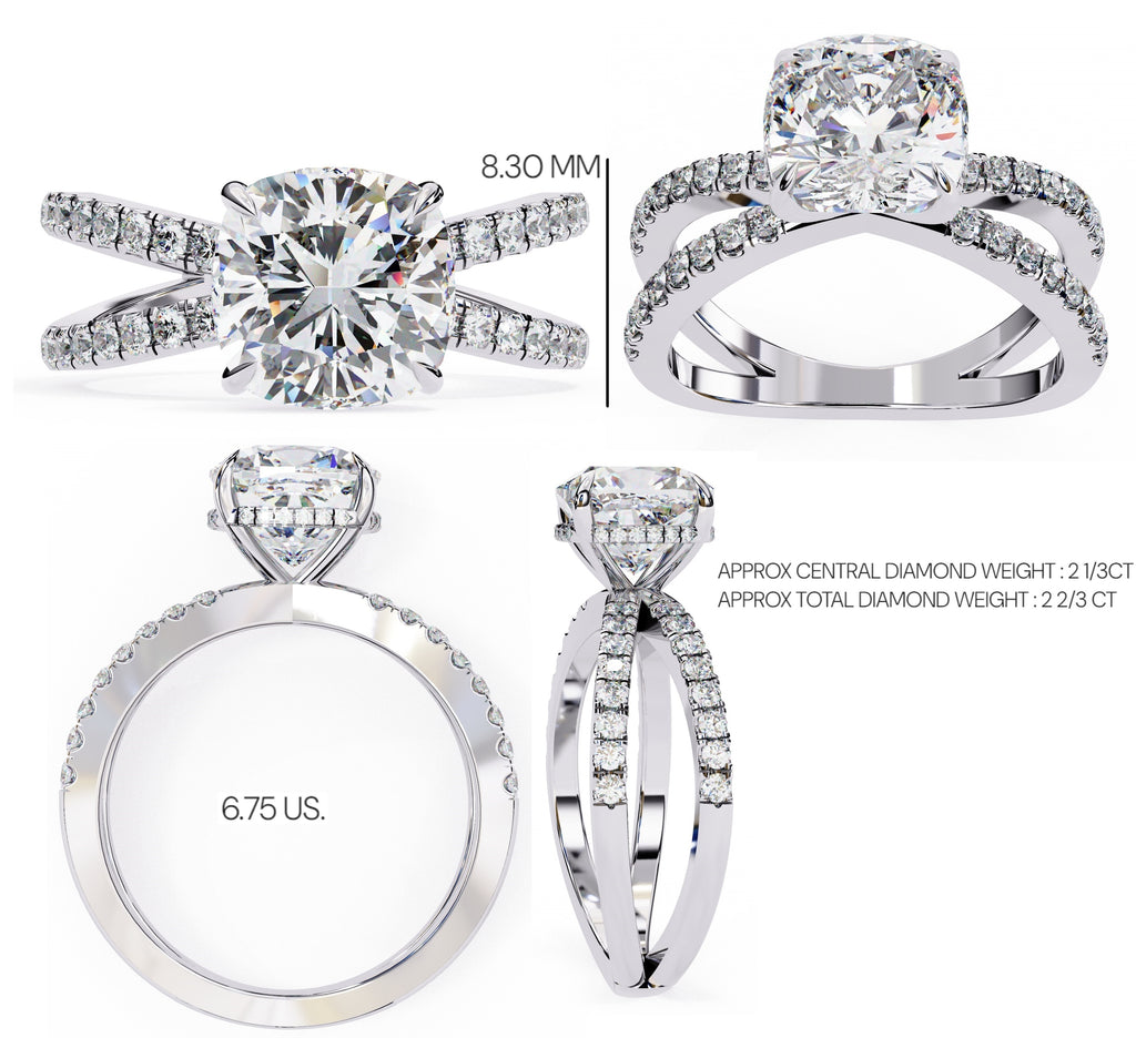 Elegant Central Stone Diamond Ring with Radiant Side Stones