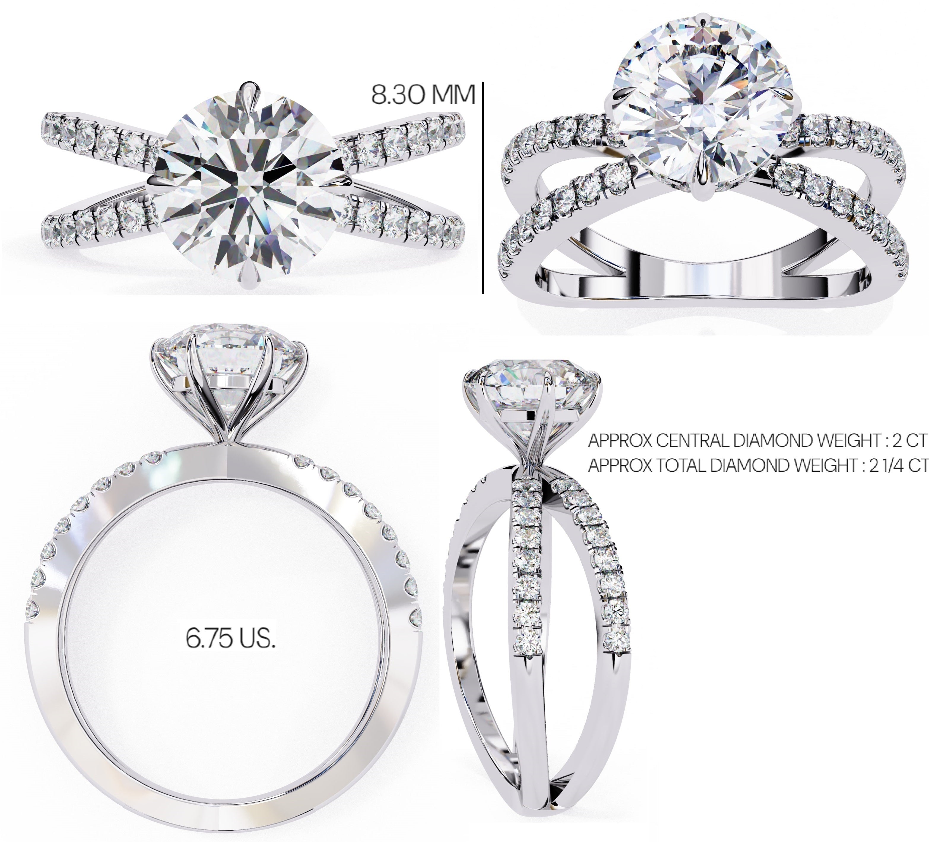 Elegant Central Stone Diamond Ring with Side Accents