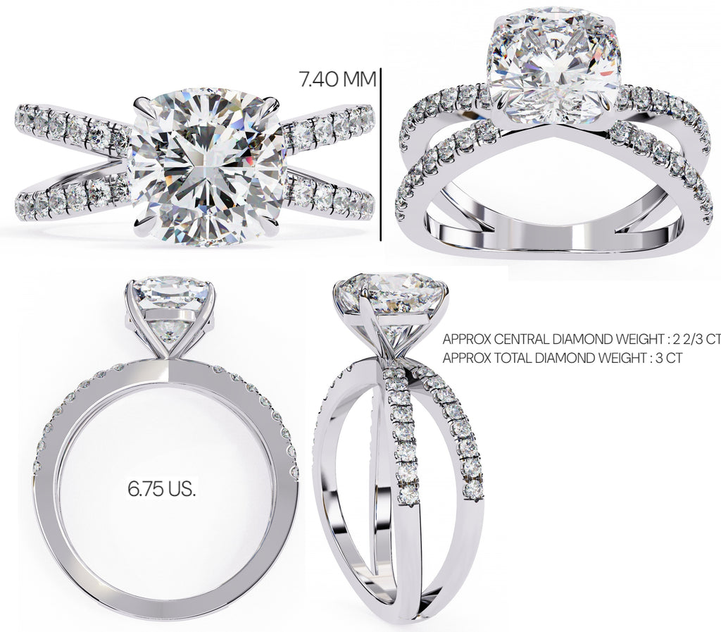 Elegant Central Stone Diamond Ring with Radiant Side Accents