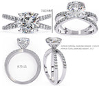 Elegant Central Stone Diamond Ring with Radiant Side Accents