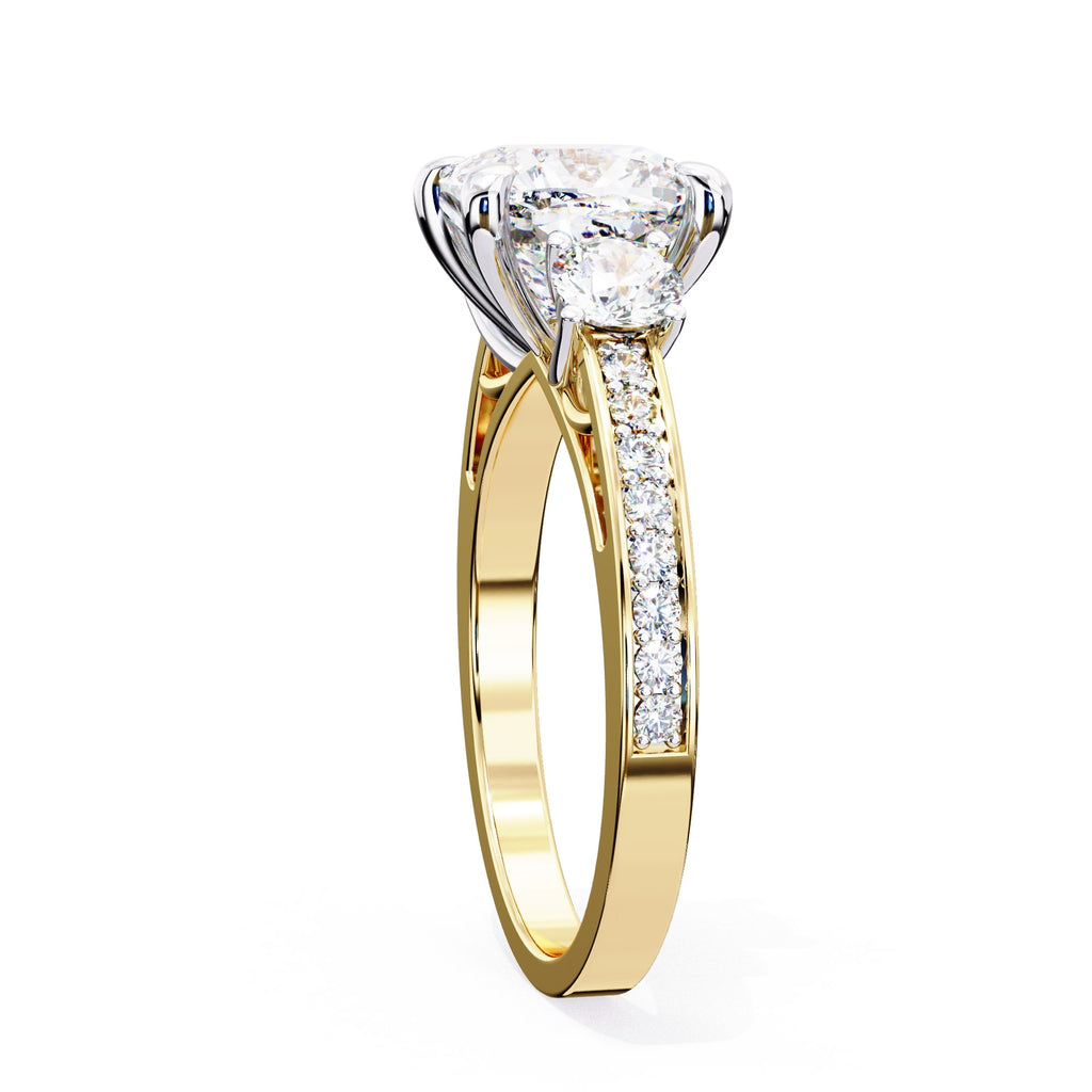 Elegant Diamond Side Stone Brilliance Ring