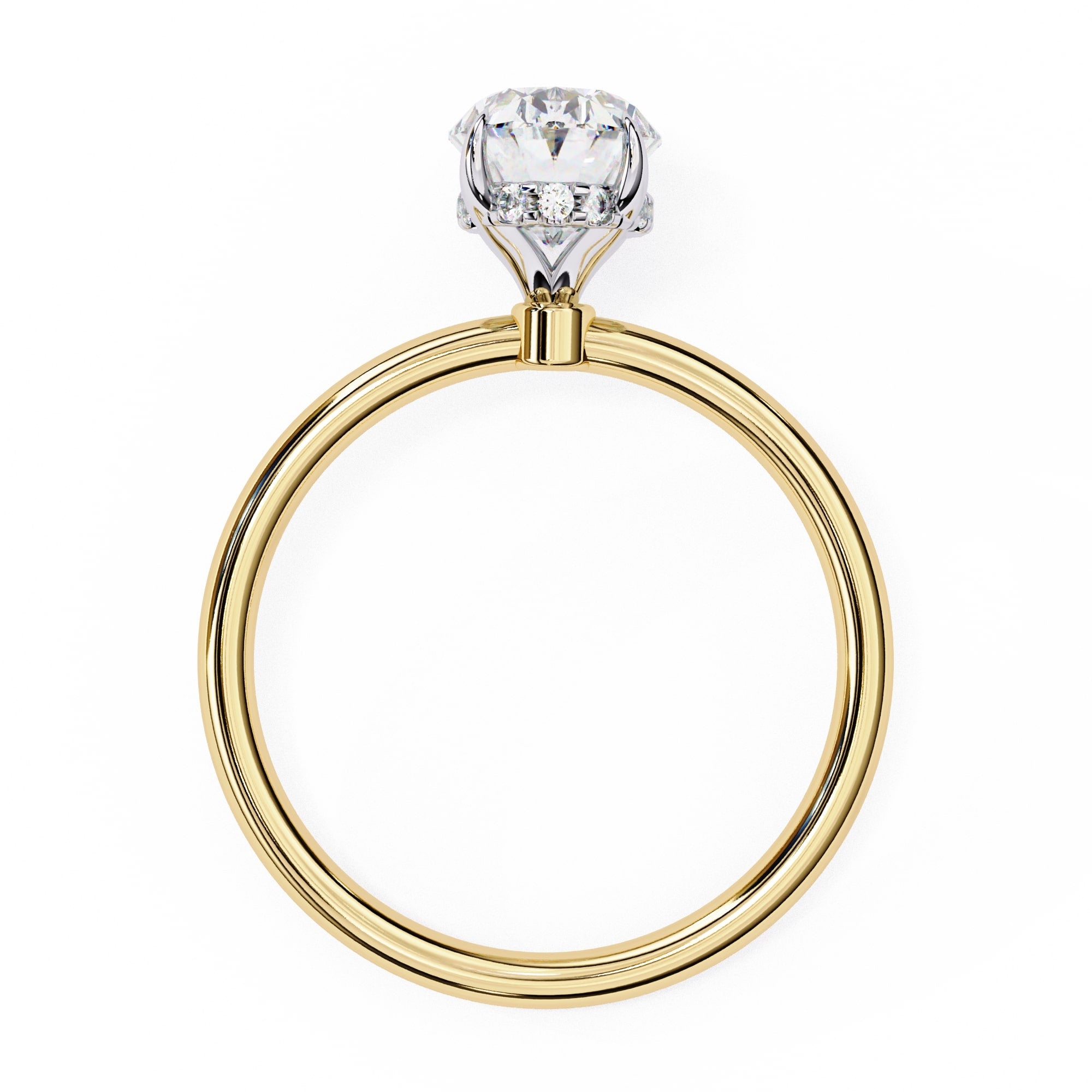 Elegant Central Stone Diamond Ring with Sparkling Side Accents
