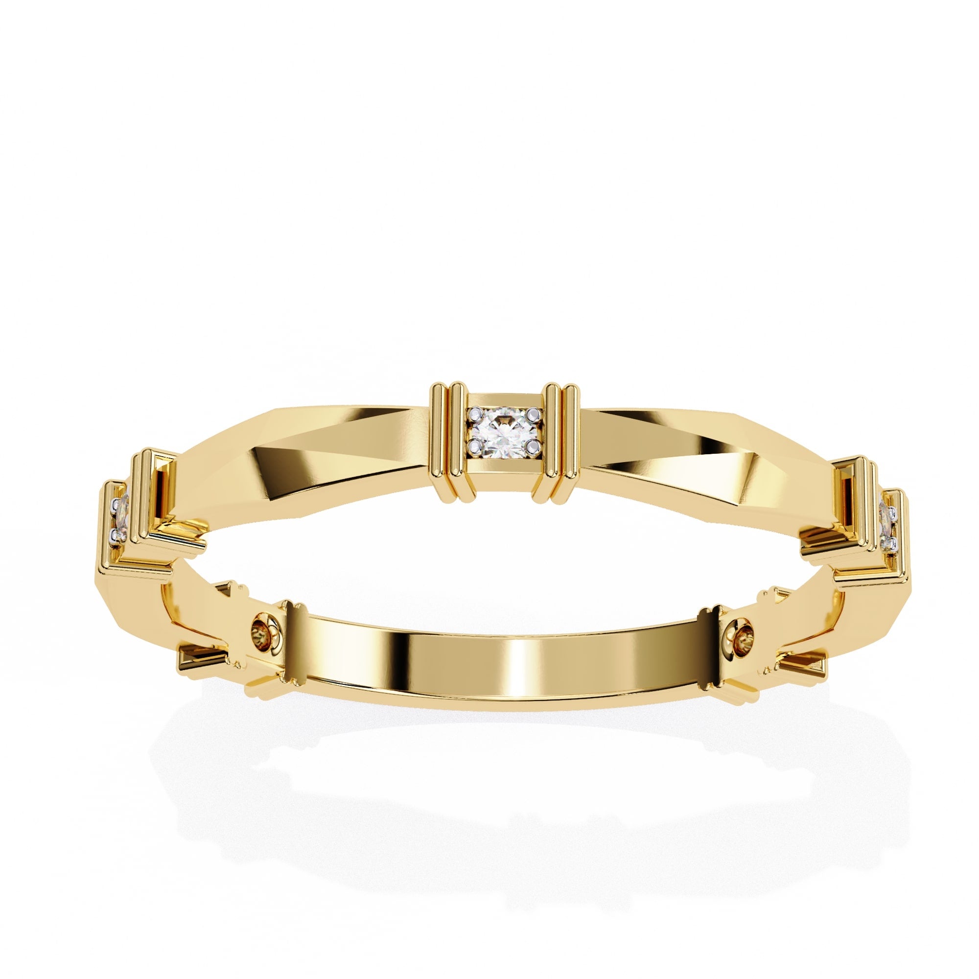 Elegant Diamond Side Stone Brilliance Ring