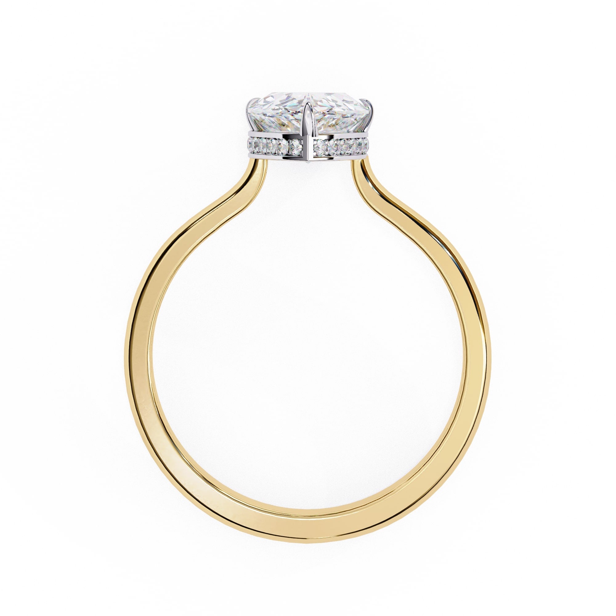 Elegant Central Stone Diamond Halo Ring