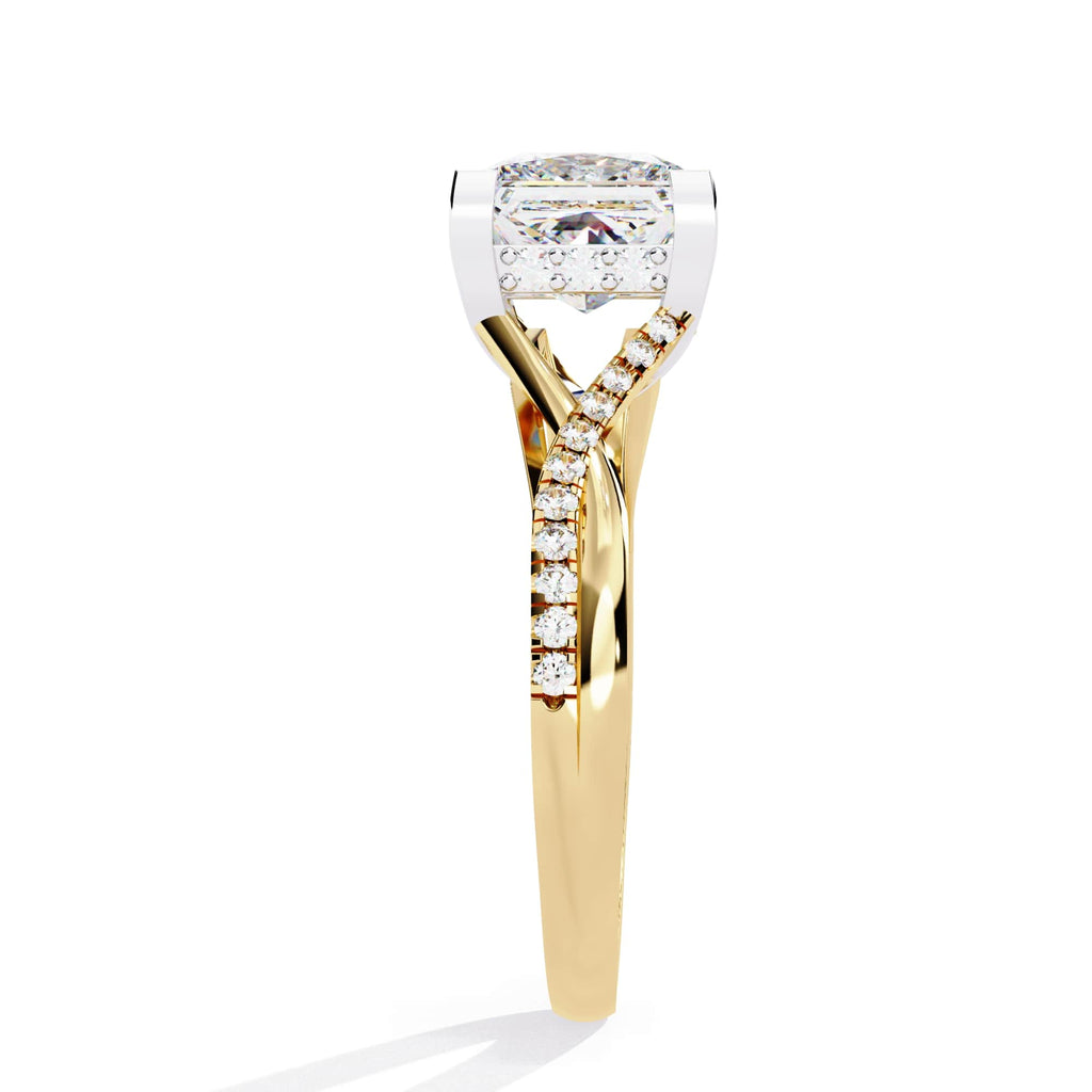 Radiant VVS Emerald Cut Central Brilliance Ring
