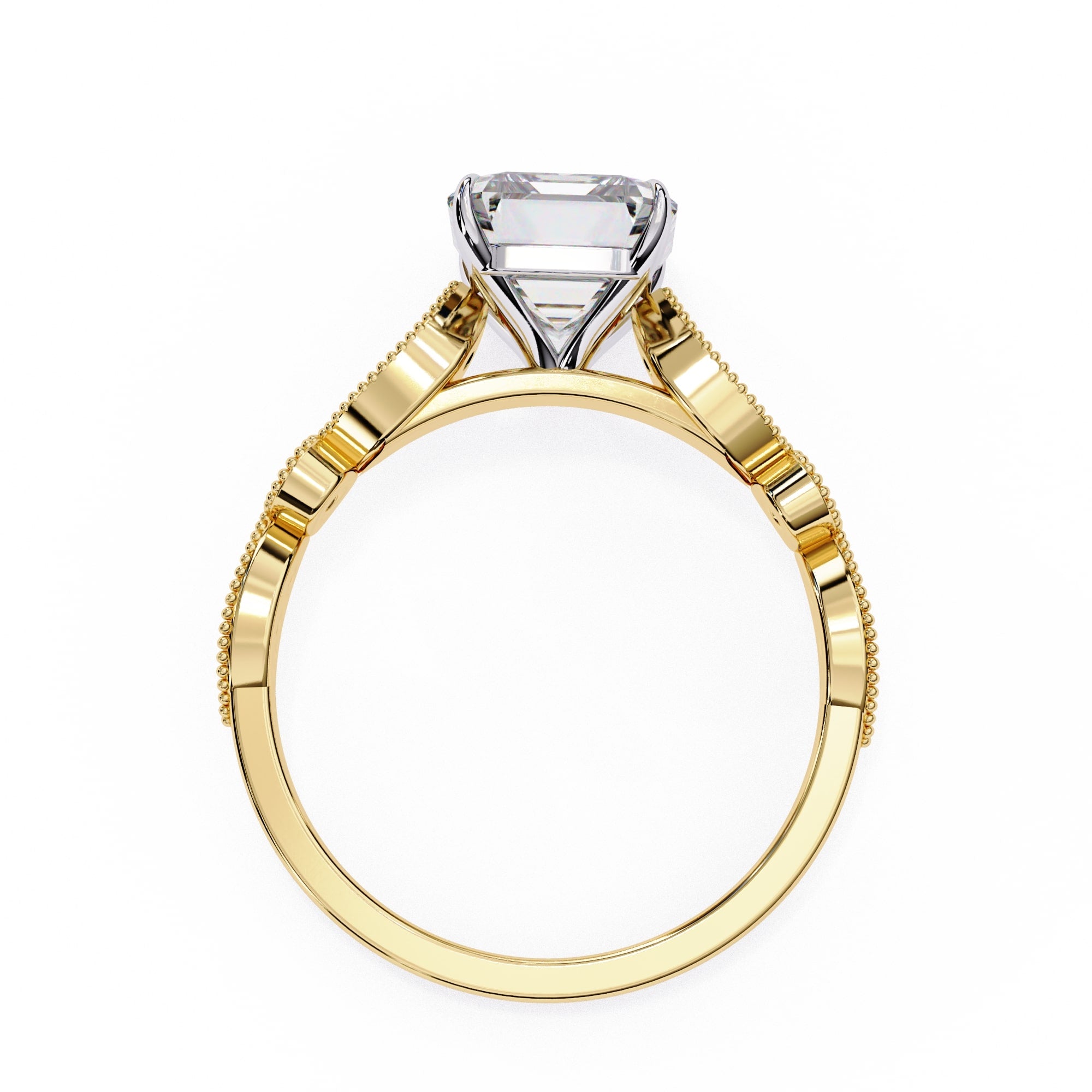 Elegant Side Stone Diamond Central Ring