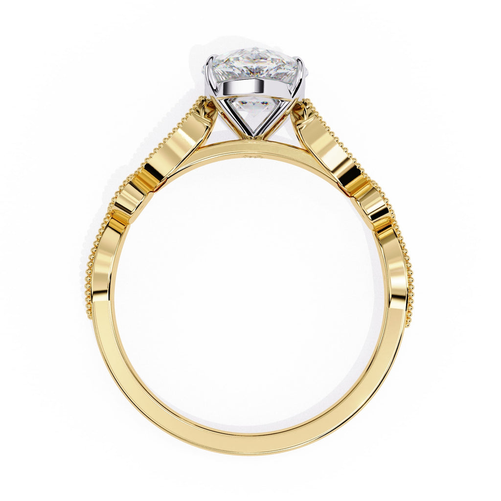 Radiant Central Stone Diamond Ring with Shimmering Side Accents