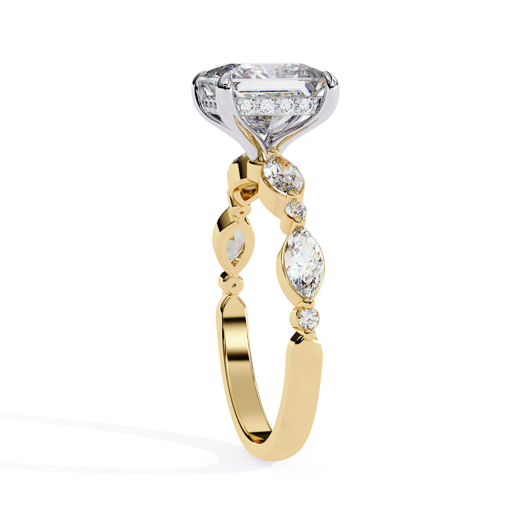 Elegant Central Stone Diamond Ring with Radiant Side Accents