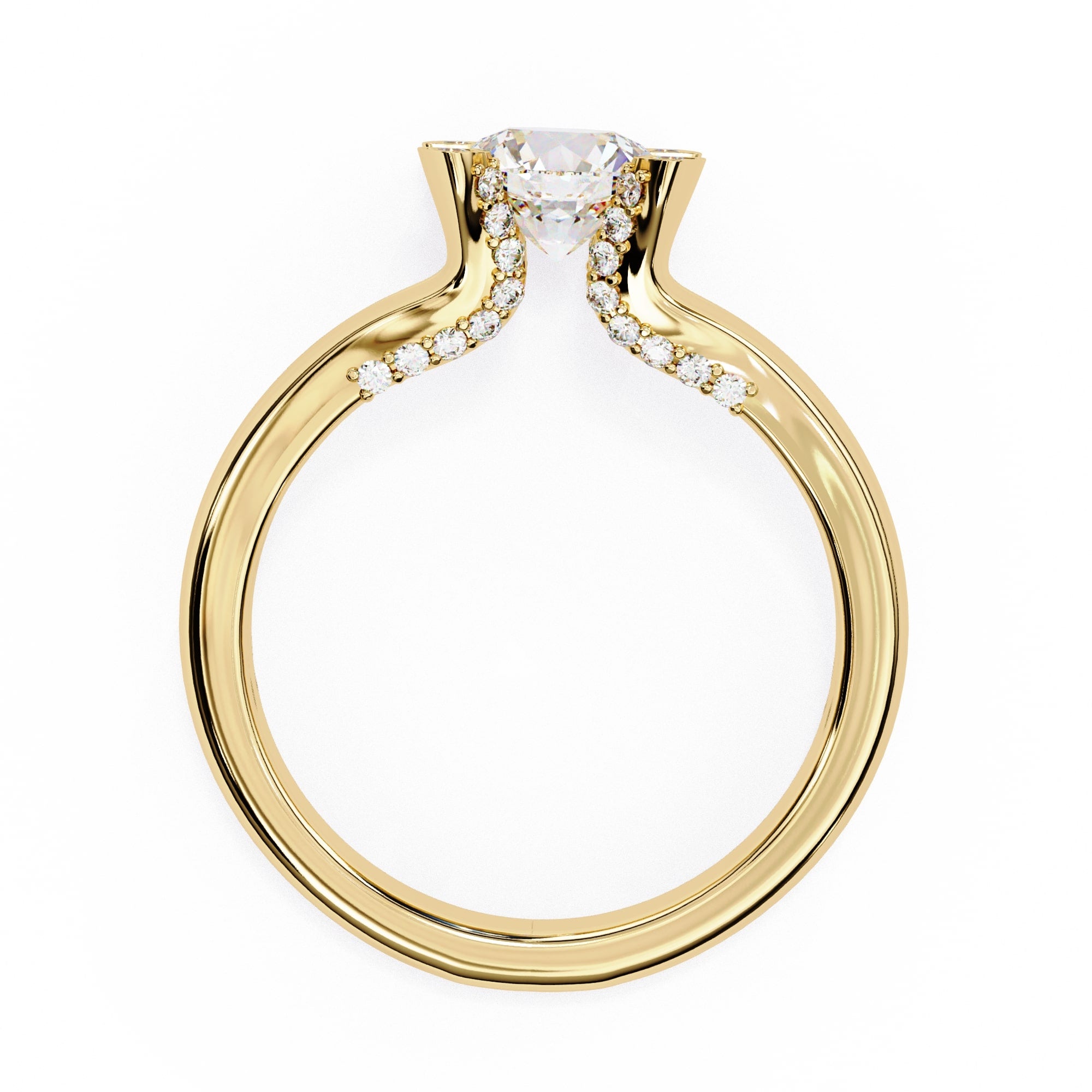 Elegant Diamond Central Stone Ring with Brilliant Side Accents