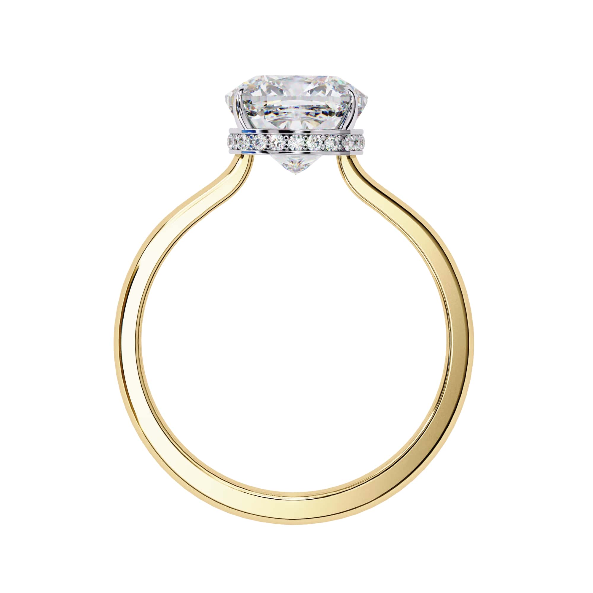 Radiant Central Stone Diamond Ring with Shimmering Side Accents