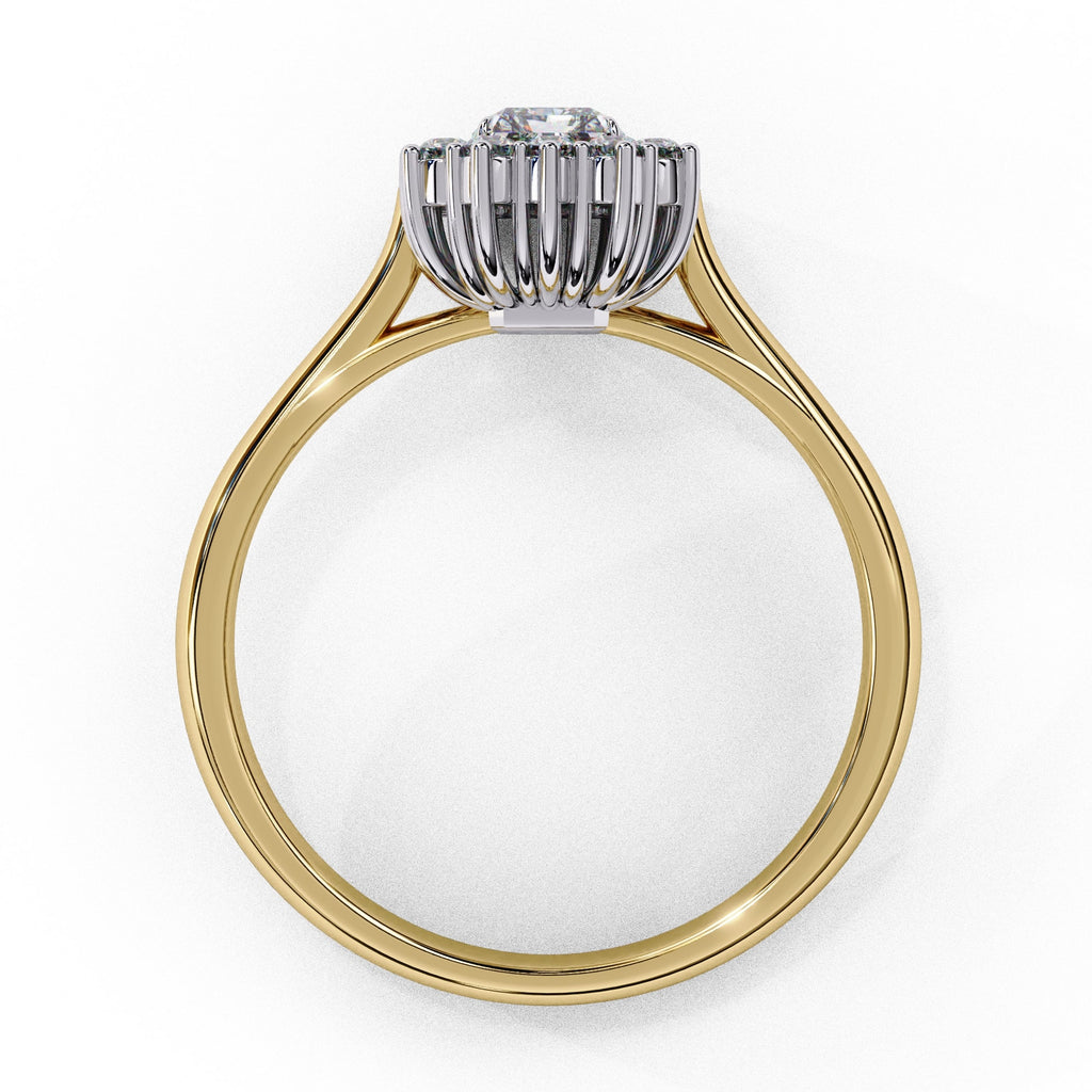 Elegant Central Stone Diamond Halo Ring