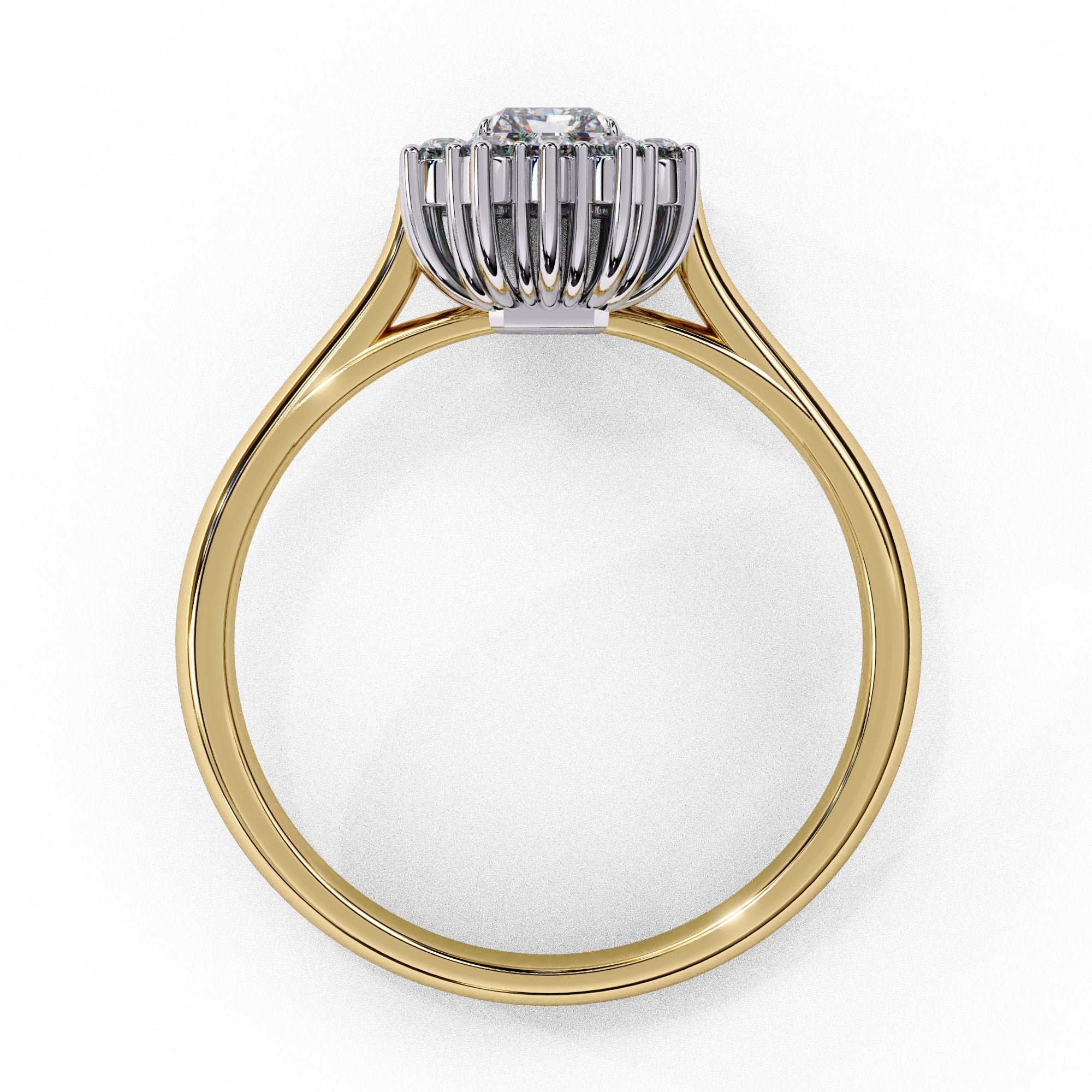 Elegant Central Stone Diamond Halo Ring