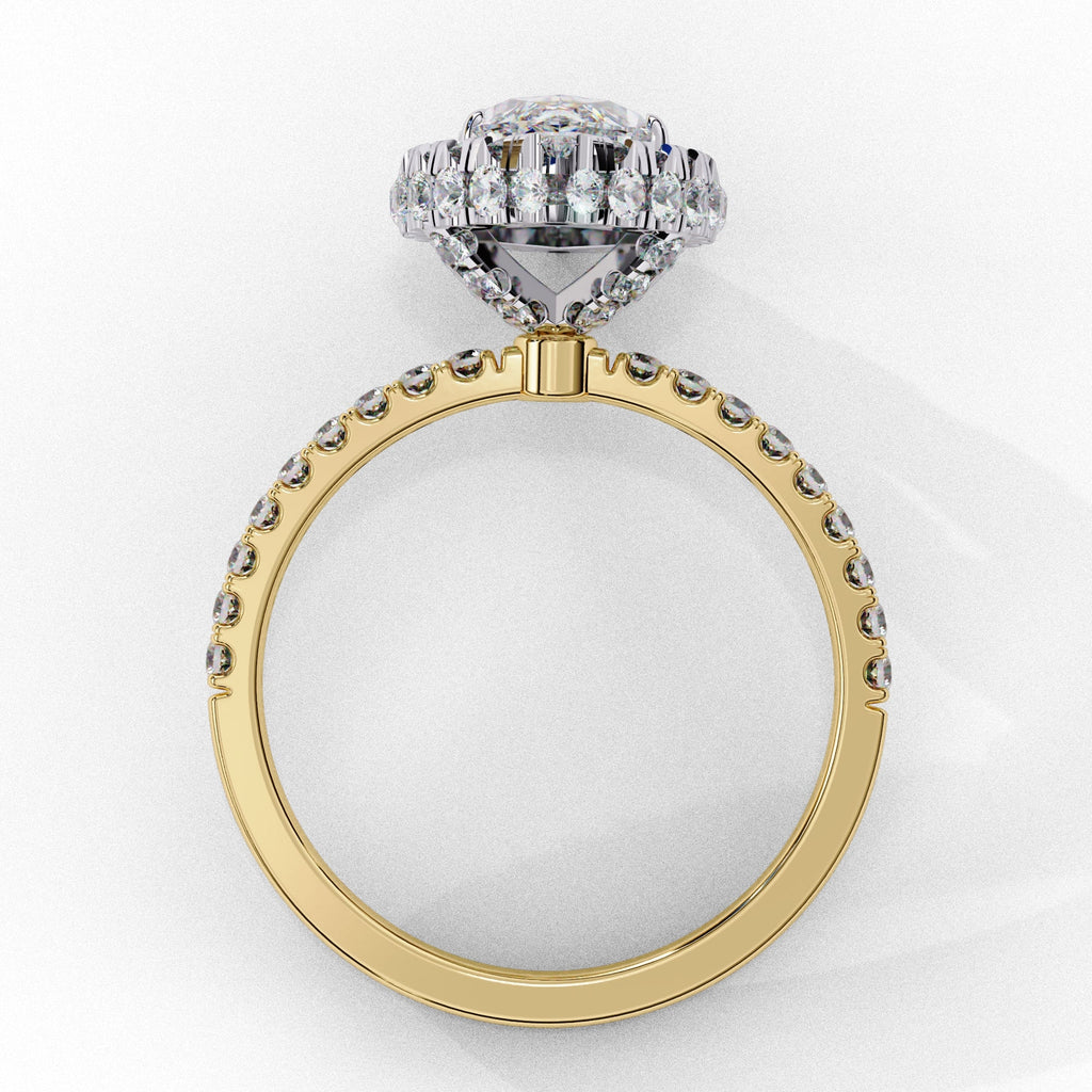 Radiant Diamond Cluster Central Stone Ring