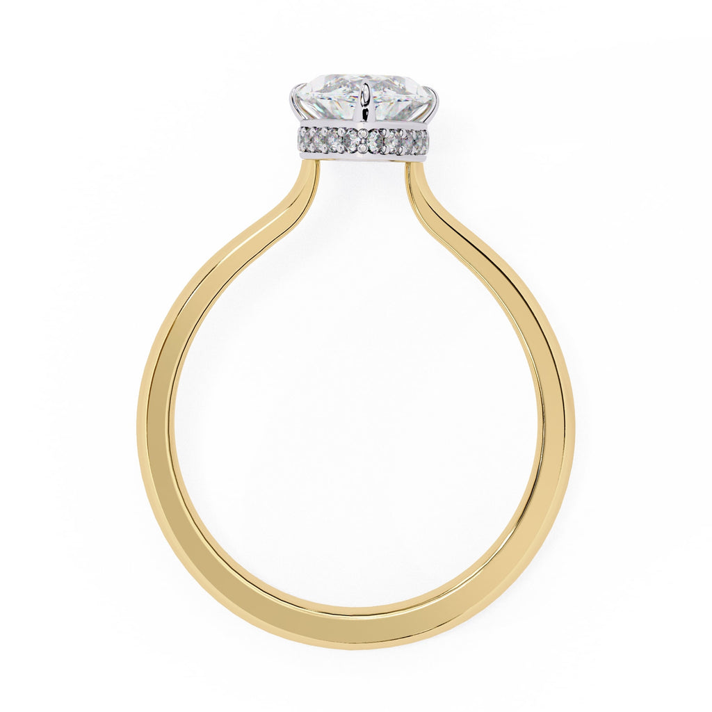 Radiant Central Stone Diamond Ring with Shimmering Side Accents
