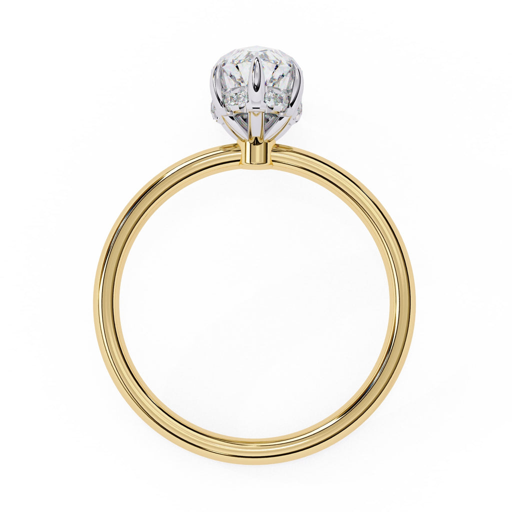 Elegant Diamond Central Stone Side Accent Ring