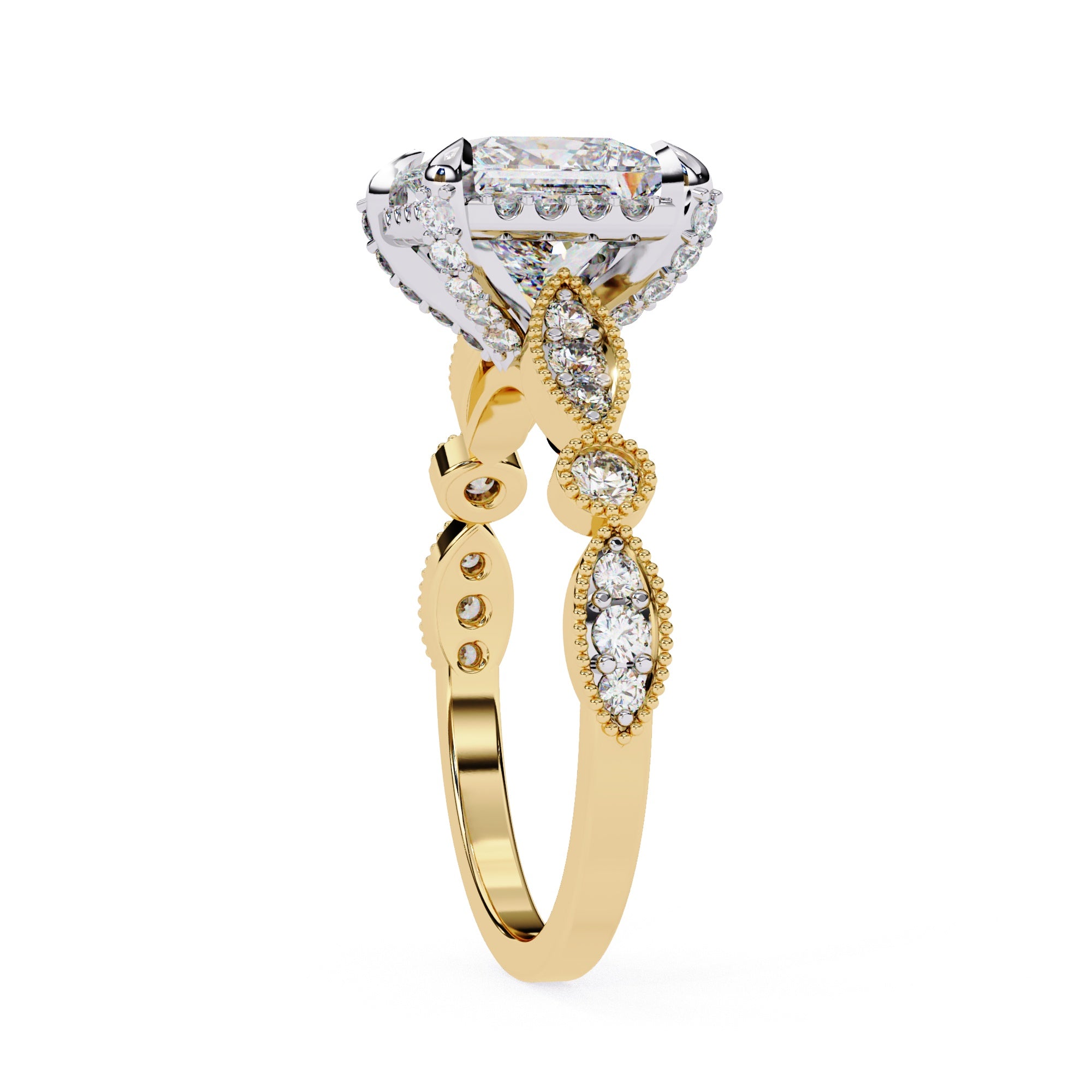 Elegant Diamond Side Stone Brilliance Ring