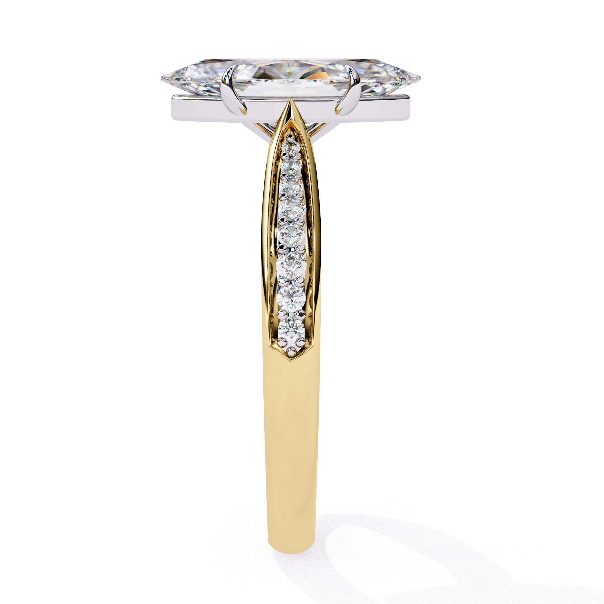 Elegant Central Stone Brilliance Ring with Shimmering Side Accents