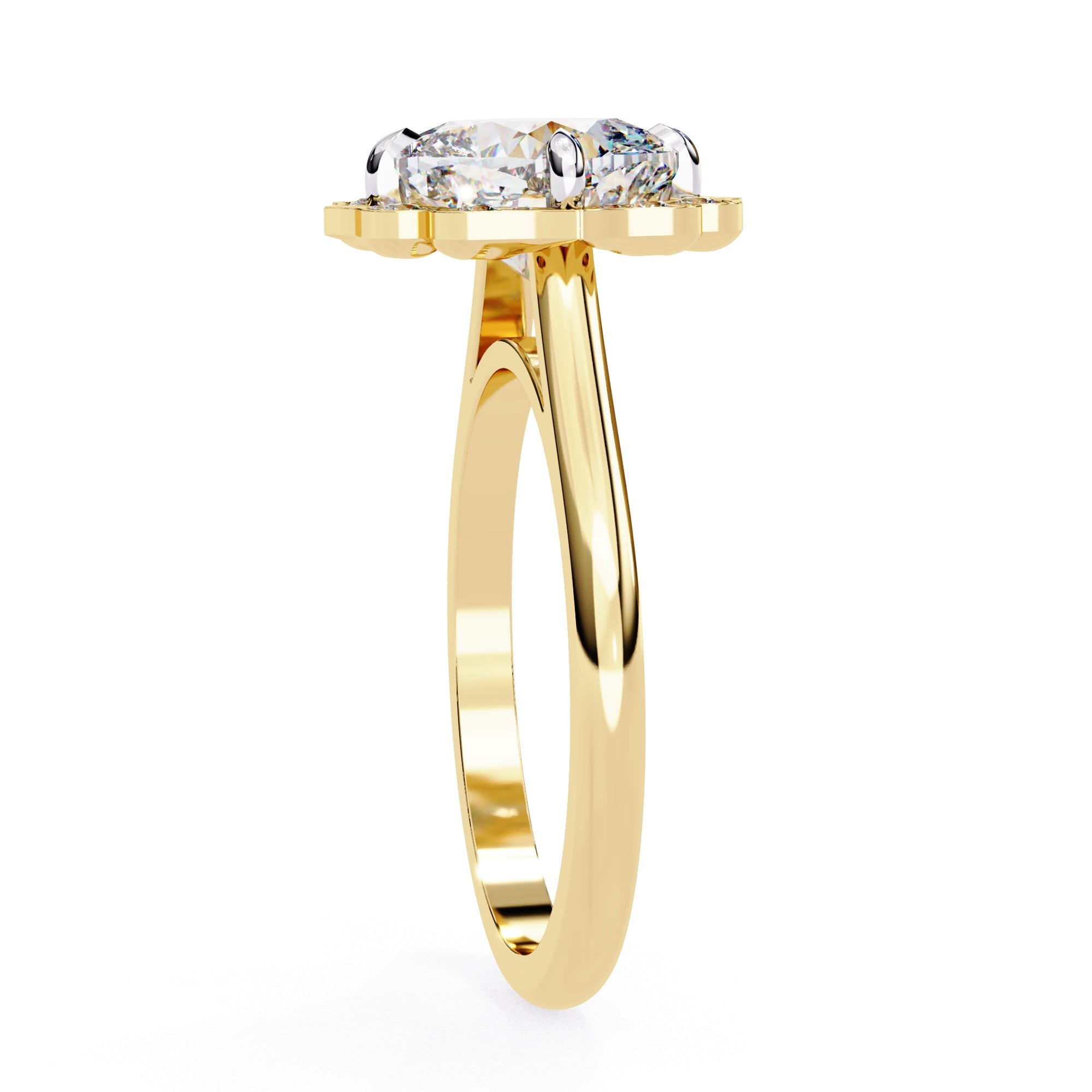 Elegant Diamond Central Stone Ring