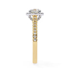 Radiant Central Stone Diamond Ring with Shimmering Side Accents