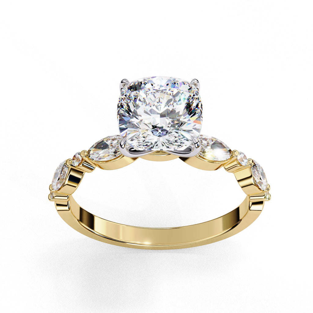 Elegant Diamond Central Stone Ring with Brilliant Side Accents