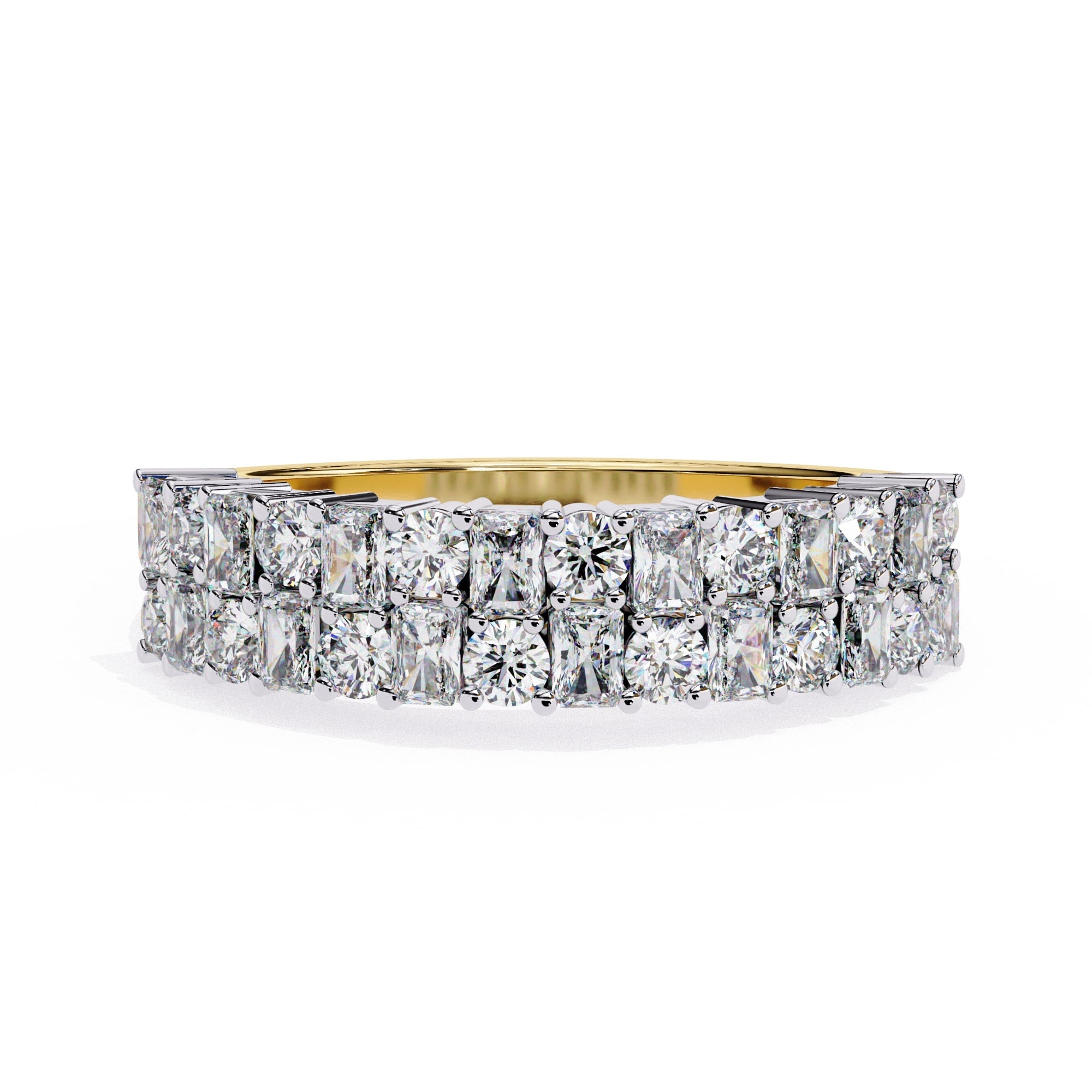 Radiant Diamond Side Stone Eternity Ring