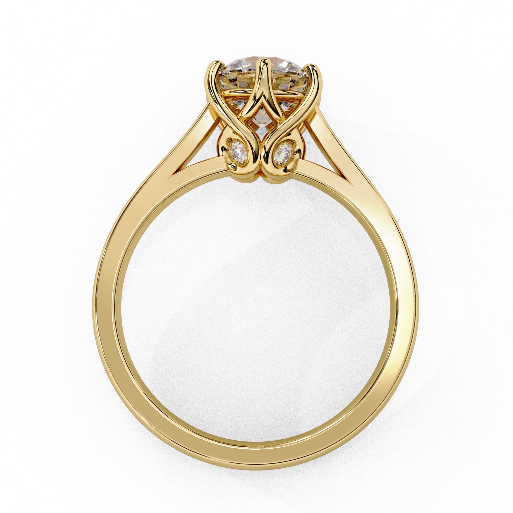 Elegant Central Stone Diamond Ring with Radiant Side Accents