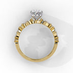 Radiant Central Stone Diamond Ring with Shimmering Side Accents